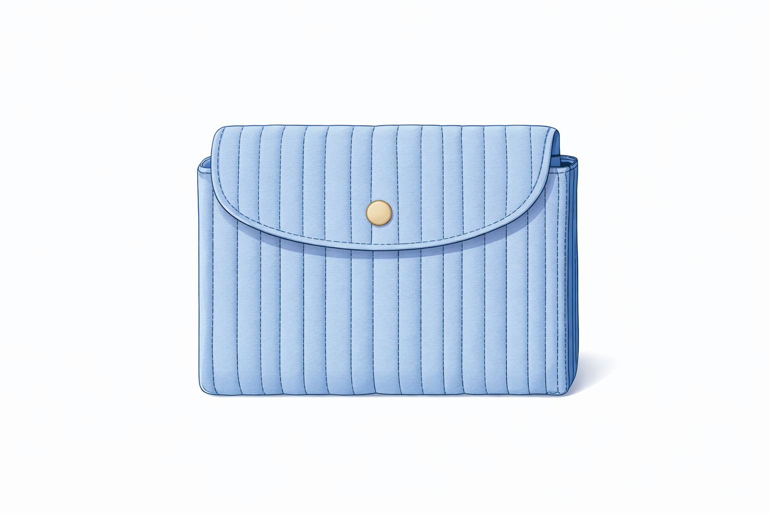 Dessin technique de La Cachottière, pochette matelassée en textile