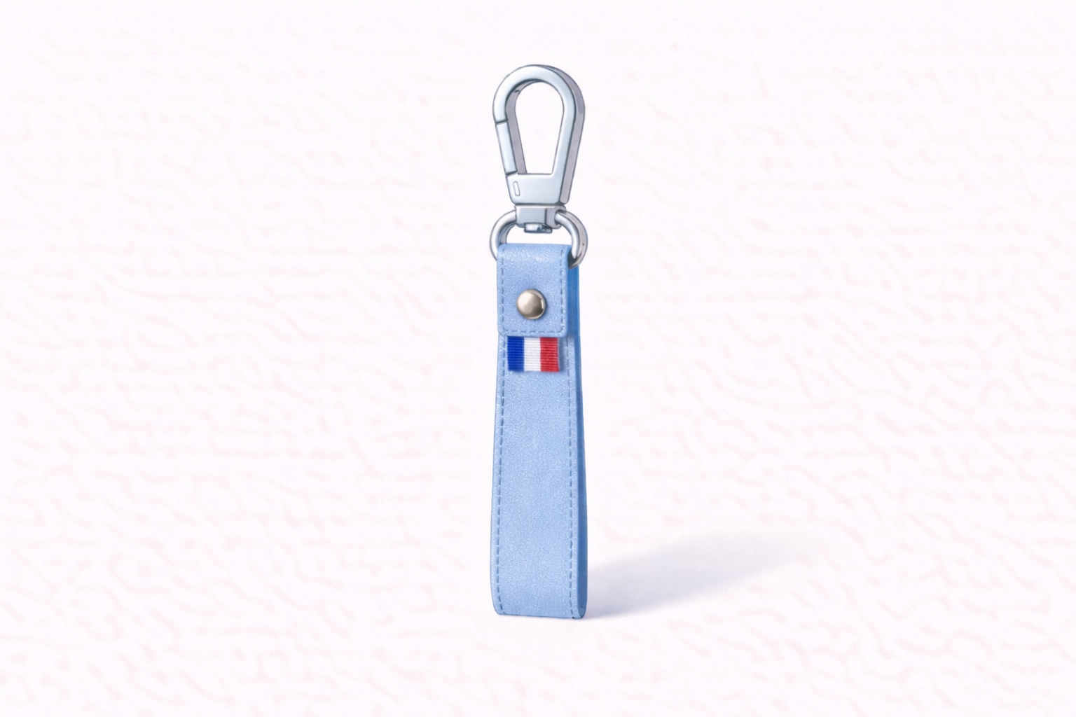 Dessin technique de La Clé des Champs, porte-clés sangle en cuir