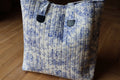 Sac cabas matelassé Le Titi Sac en toile de Jouy bleue et cuir, confection artisanale, coté