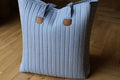 Sac cabas matelassé Le Titi Sac en coton vichy bleu et cuir, cousu dans mon atelier, coté
